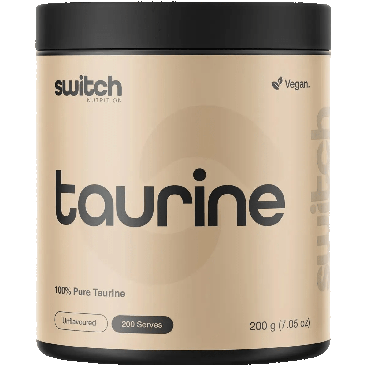 100% Pure Taurine - 200 Serves by Switch Nutrition, unflavoured vegan supplement for low carb and dirty keto diets