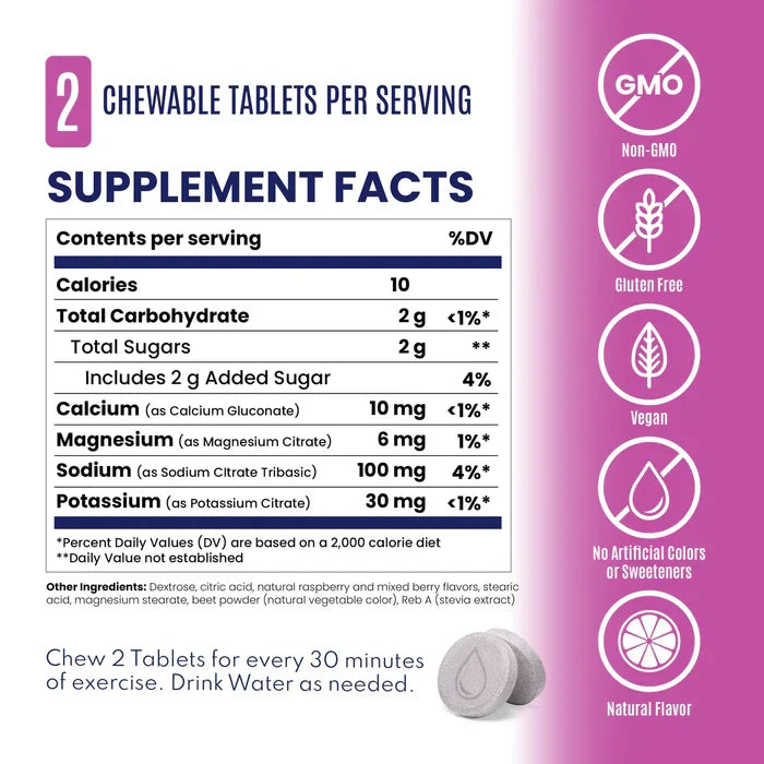 FastChews - Chewable Electrolytes - Mixed Berry - 5 Serves