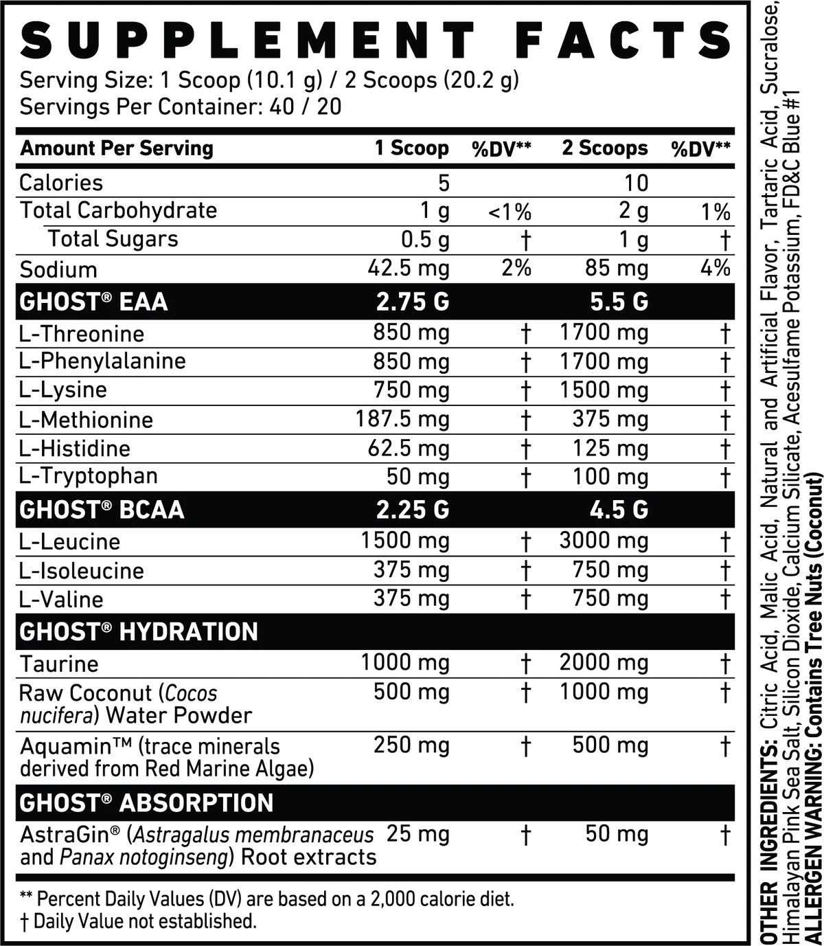 GHOST® AMINO - 40 Serves - Expires 31 Jul 2025