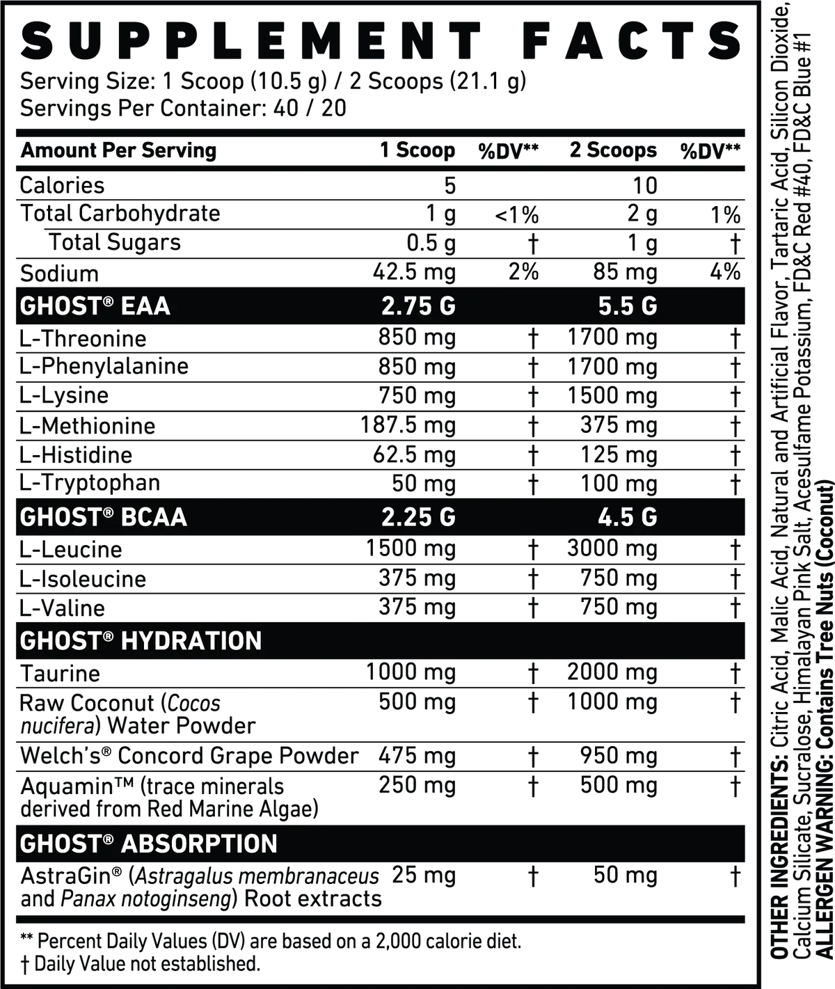 GHOST® AMINO - 40 Serves - Expires 31 Jul 2025