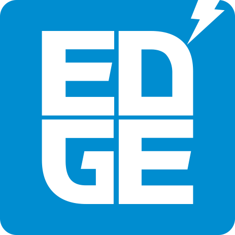Edge Electrolytes logo in green on blue background with lightning bolt symbol for Athlete Hydration Powder - 30 Serves