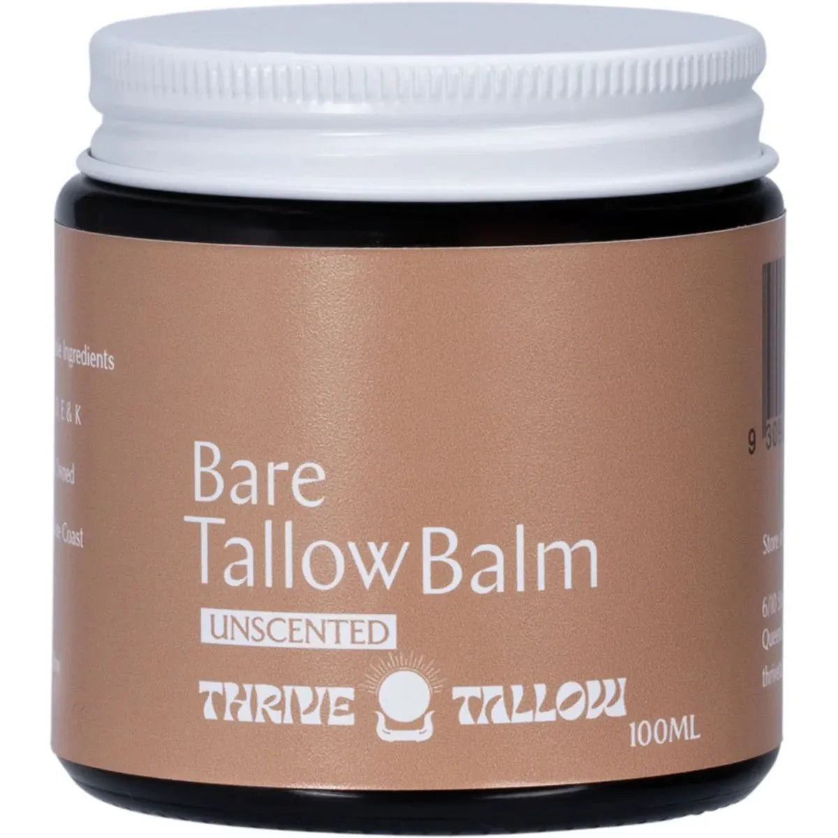 Jar of Bare Tallow Balm - 100ml by Thrive Tallow from Carnivore, Skincare, and Body & Beauty collections