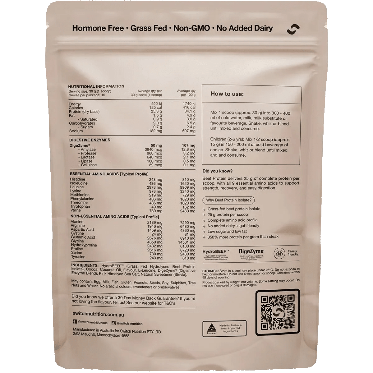 Beef Protein Isolate - Chocolate Sea Salt - 450g