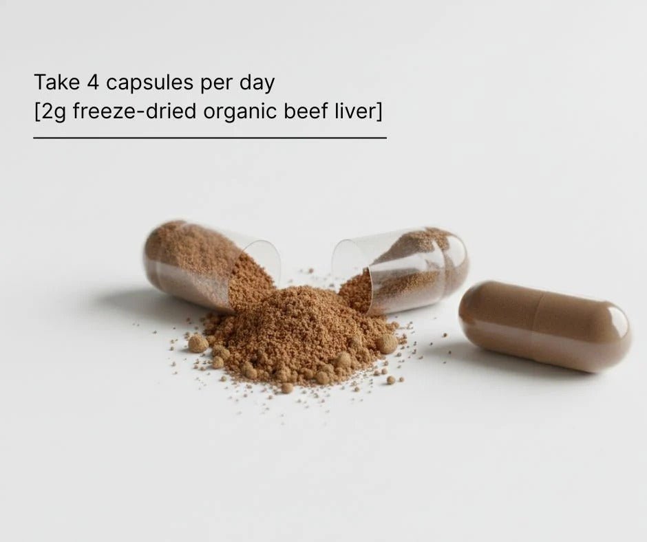Certified Organic Grass Fed Beef Liver Capsules - 120 Capsules