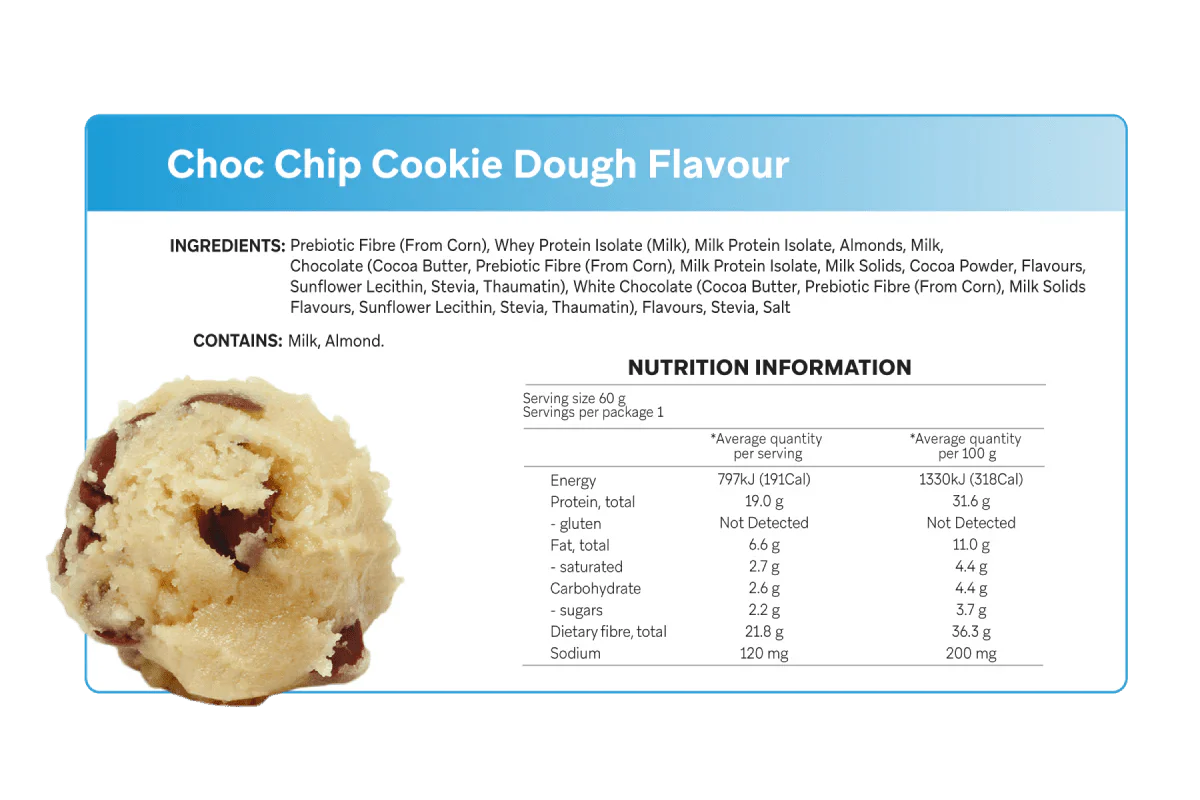 Choc Chip Cookie Dough Smart Protein Bar - Yo Keto
