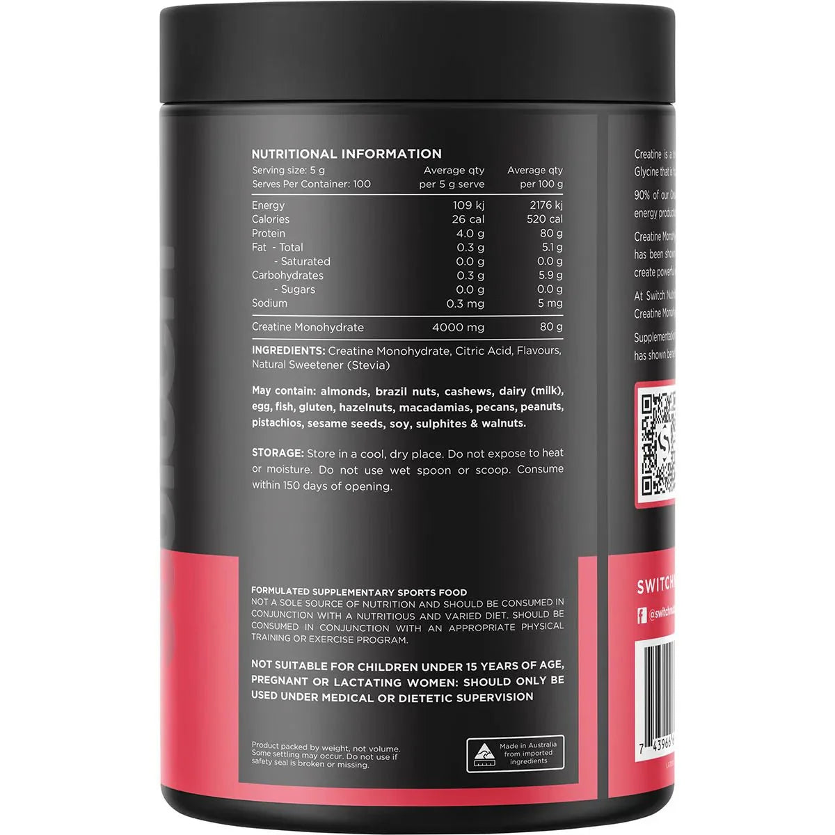Creatine Monohydrate - Red Raspberry - 500g - Sup Yo