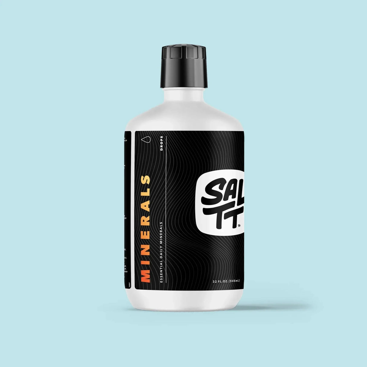 Bottle of Daily Minerals - 946ml by SALTT with black and white label, part of Electrolytes and Low Carb collections