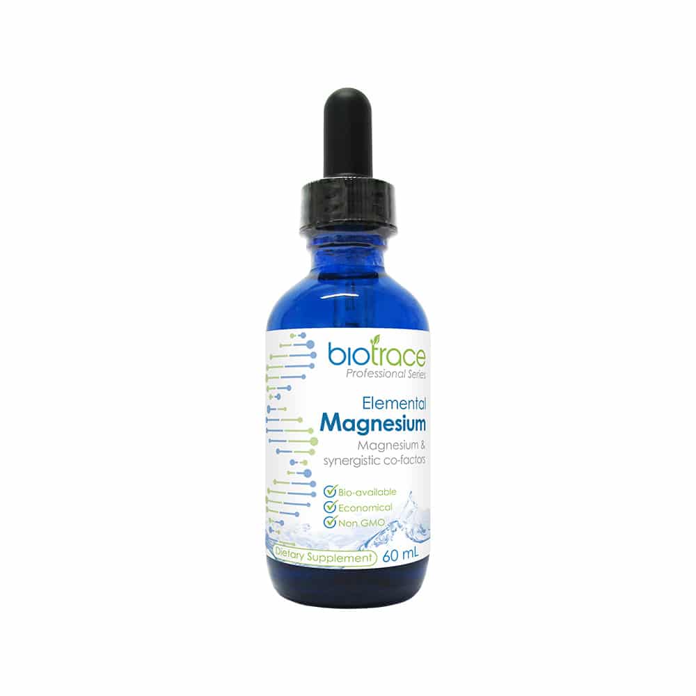 Elemental Magnesium - 60mL in blue dropper bottle by BioTrace for electrolytes, low carb, and functional health collections