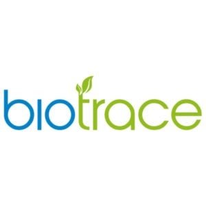BioTrace logo in blue and green with leaf design, representing Elite Ion-Power Electrolytes from functional electrolyte collections.