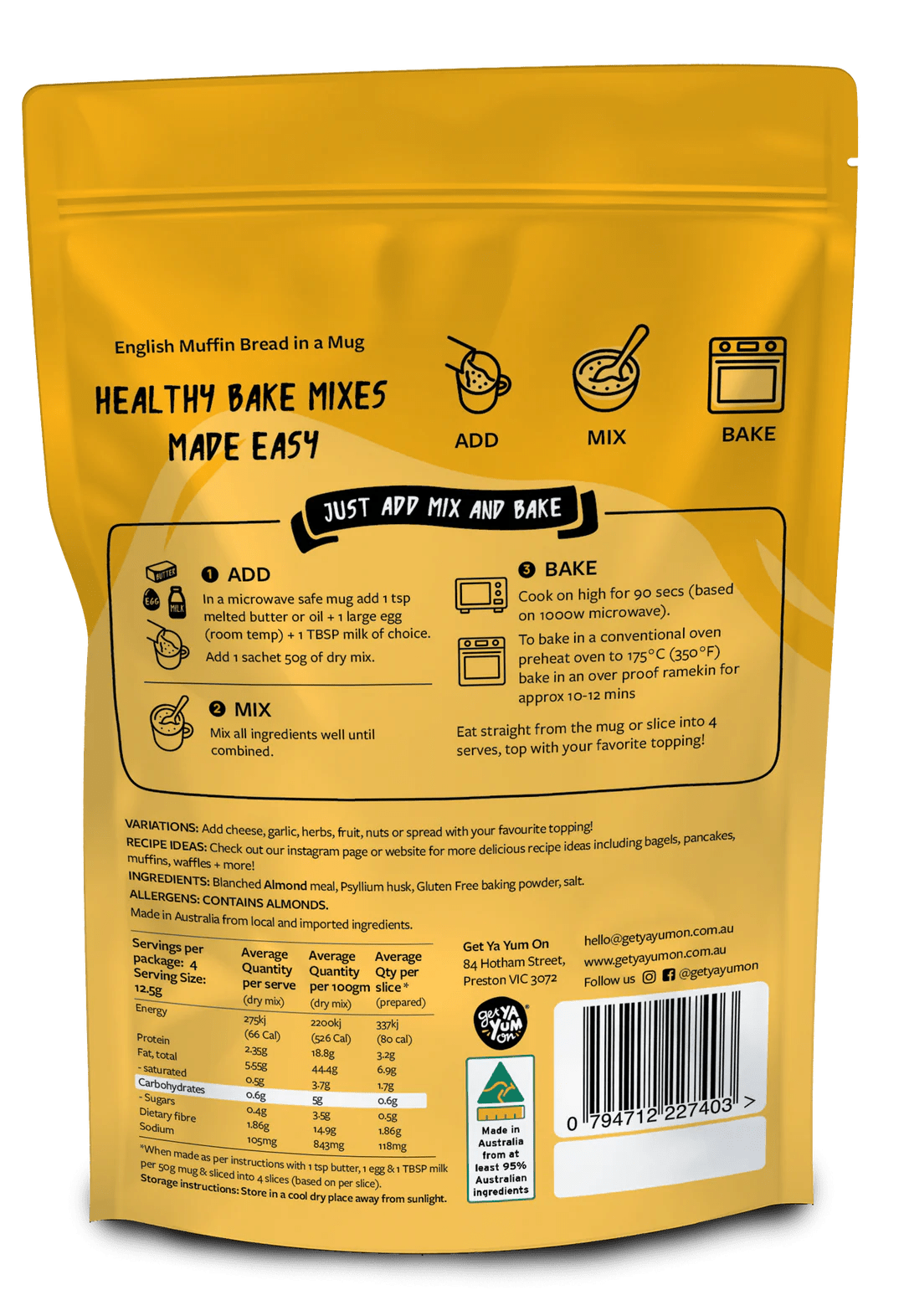 English Muffin - Bread In A Mug - 50g