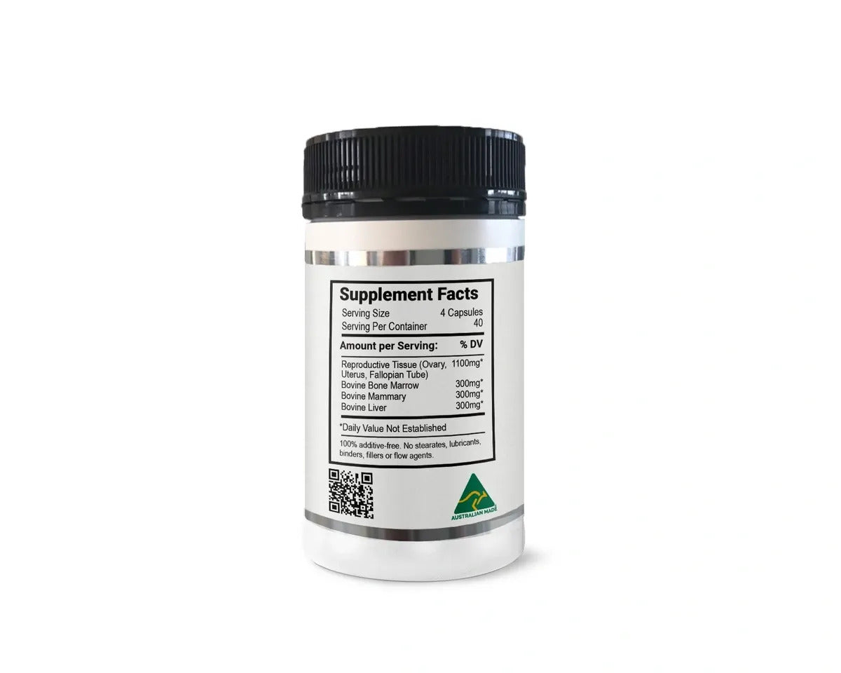 Grass Fed Female Optimise - 160 Capsules by NXGEN Wholefoods with bovine glandular tissues for women’s health support