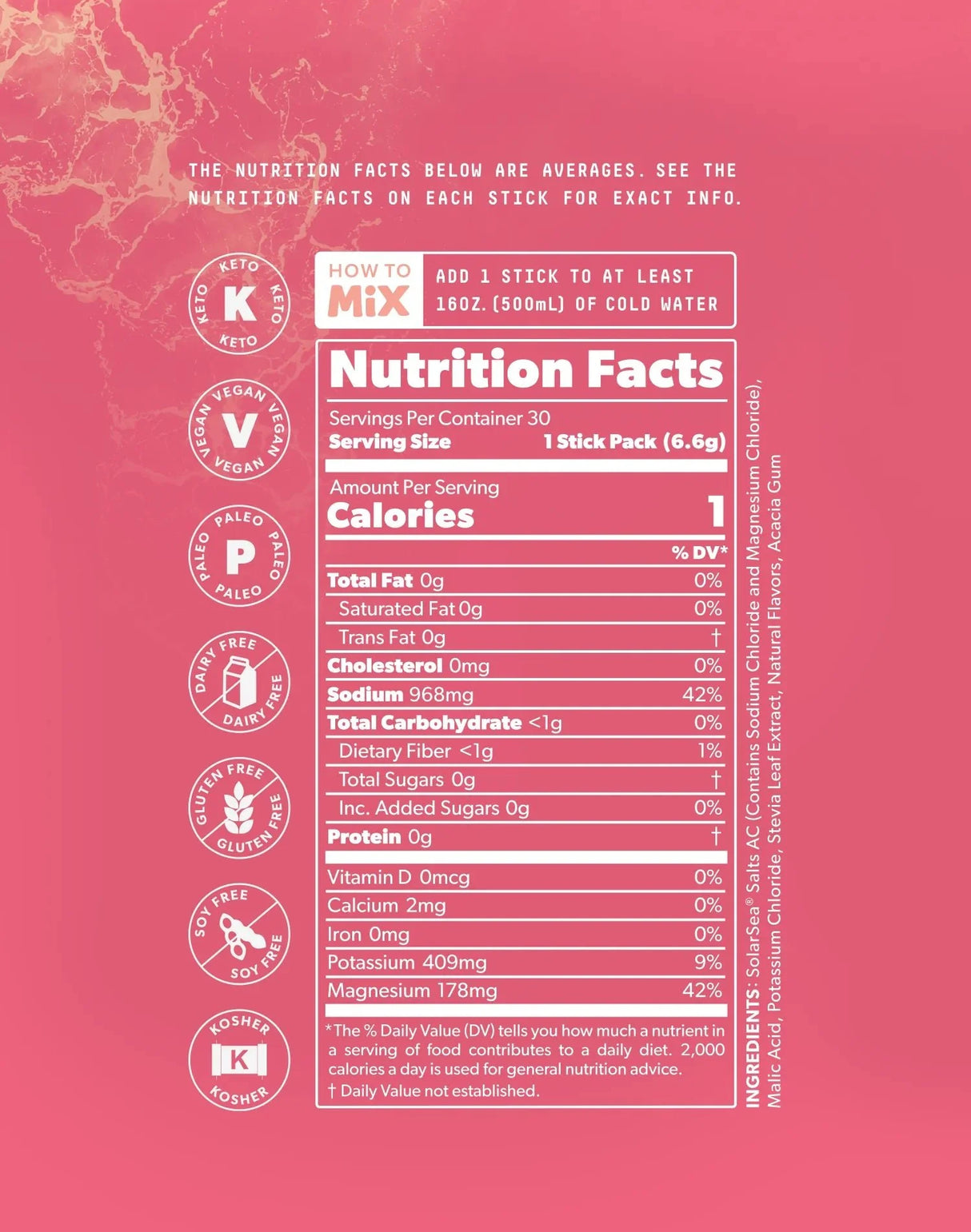 Fruit Variety Electrolyte Drink Mix - 30 Sticks - Yo Keto