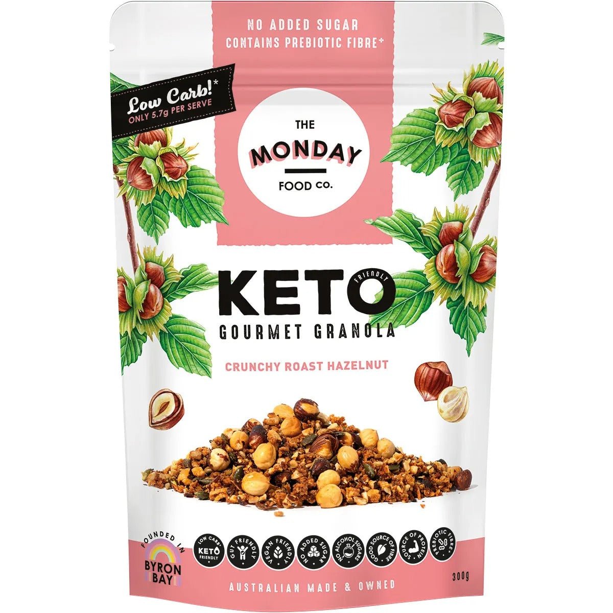 Gourmet Keto Granola - Crunchy Roast Hazelnut - 300g by The Monday Food Co with low carb and no added sugar