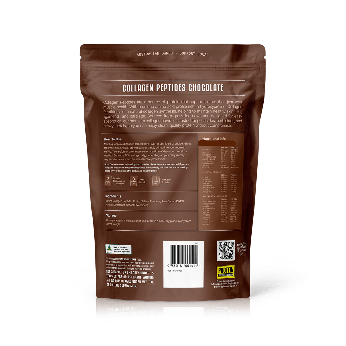 Grass Fed Collagen Peptides - Chocolate - 500g