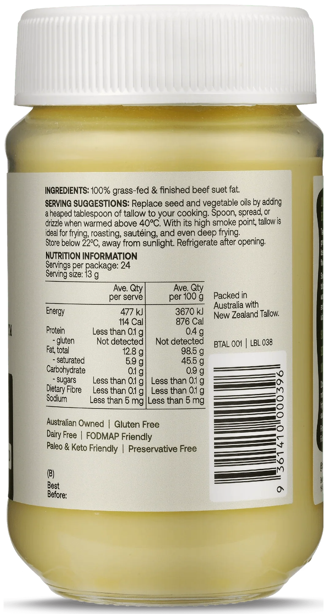 Grass Fed & Finished Beef Tallow - Yo Keto