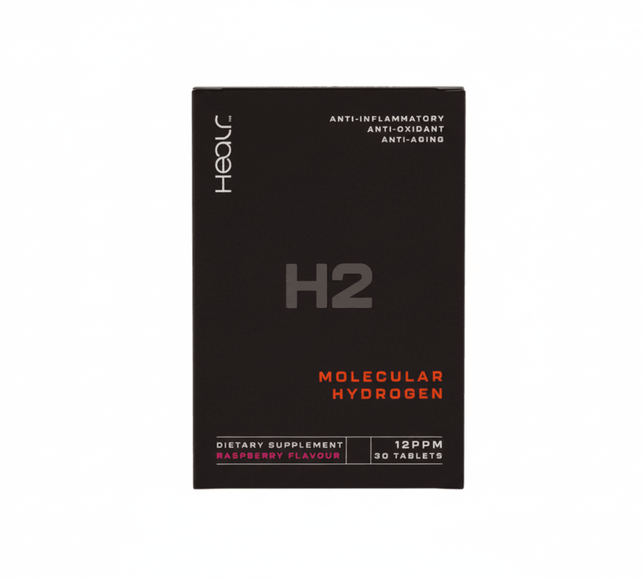 Healr H2 Hydrogen Water - Raspberry - 30 Tablets molecular hydrogen supplement with antioxidant benefits in sleek black packaging
