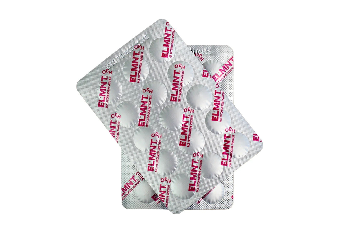 H2 Molecular Hydrogen Water Tablets Berry - 30pk by ELMNT in blister packs from New Arrivals and Low Carb collections