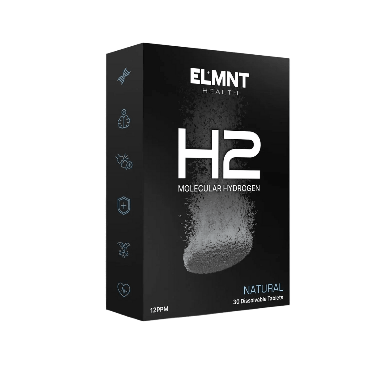 H2 Molecular Hydrogen Water Tablets Natural - 30pk by ELMNT in OOS and Deals collections, black packaging.