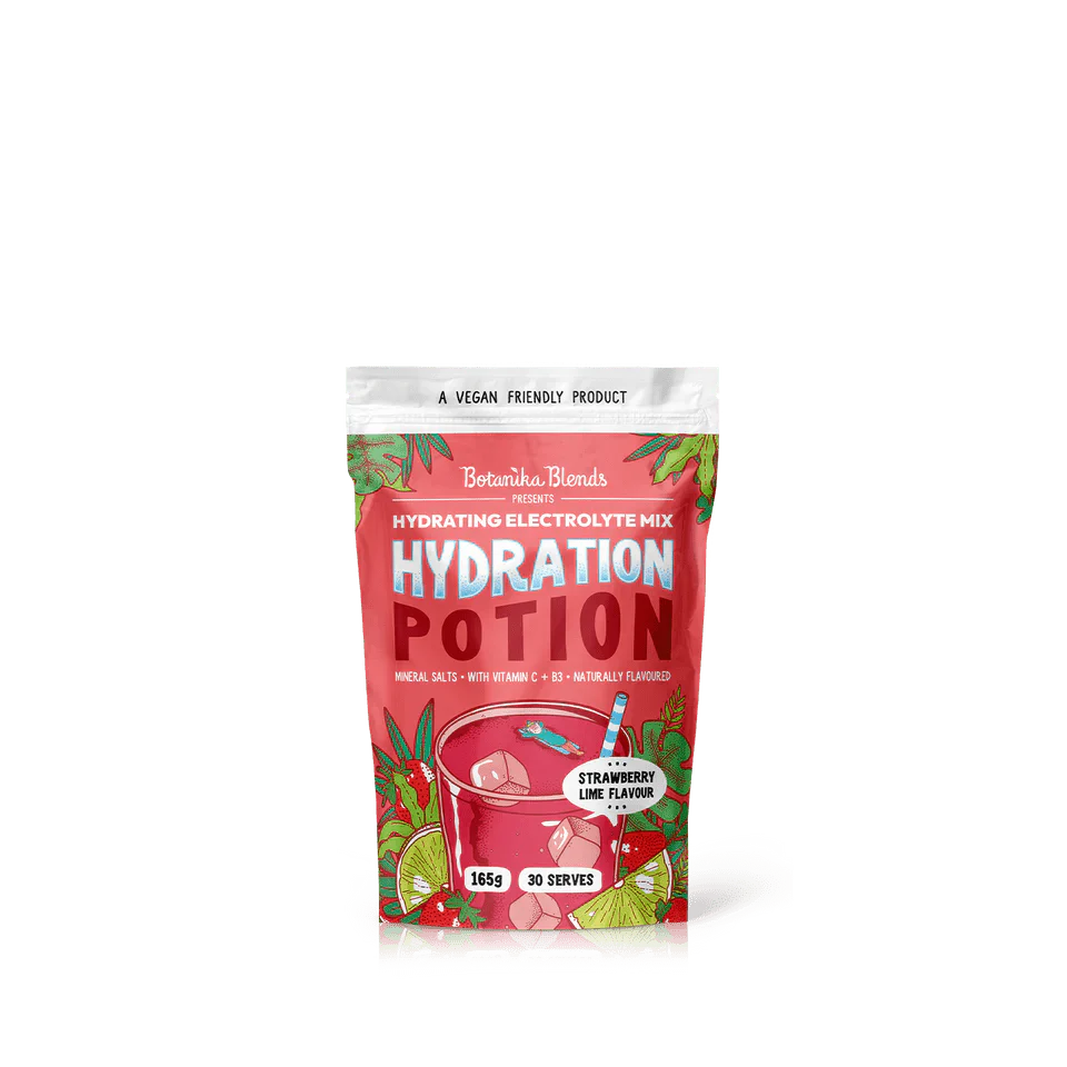 Botanika Blends Hydration Potion Strawberry Lime - 165g pouch of functional electrolyte mix for low carb and keto diets