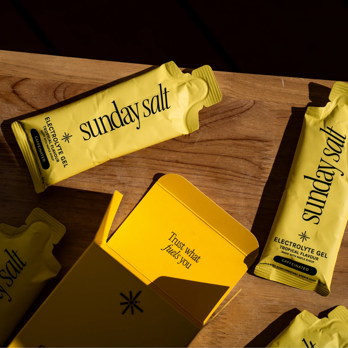 Tropical β Caffeinated Energy Gel - 6 Sachets by Sunday Salt, part of Drinks, Electrolytes, OOS, Functional collections.