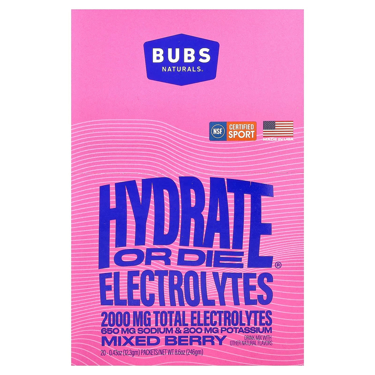 Hydrate or Die® Electrolytes Drink Mix - Mixed Berry - 20 Sticks