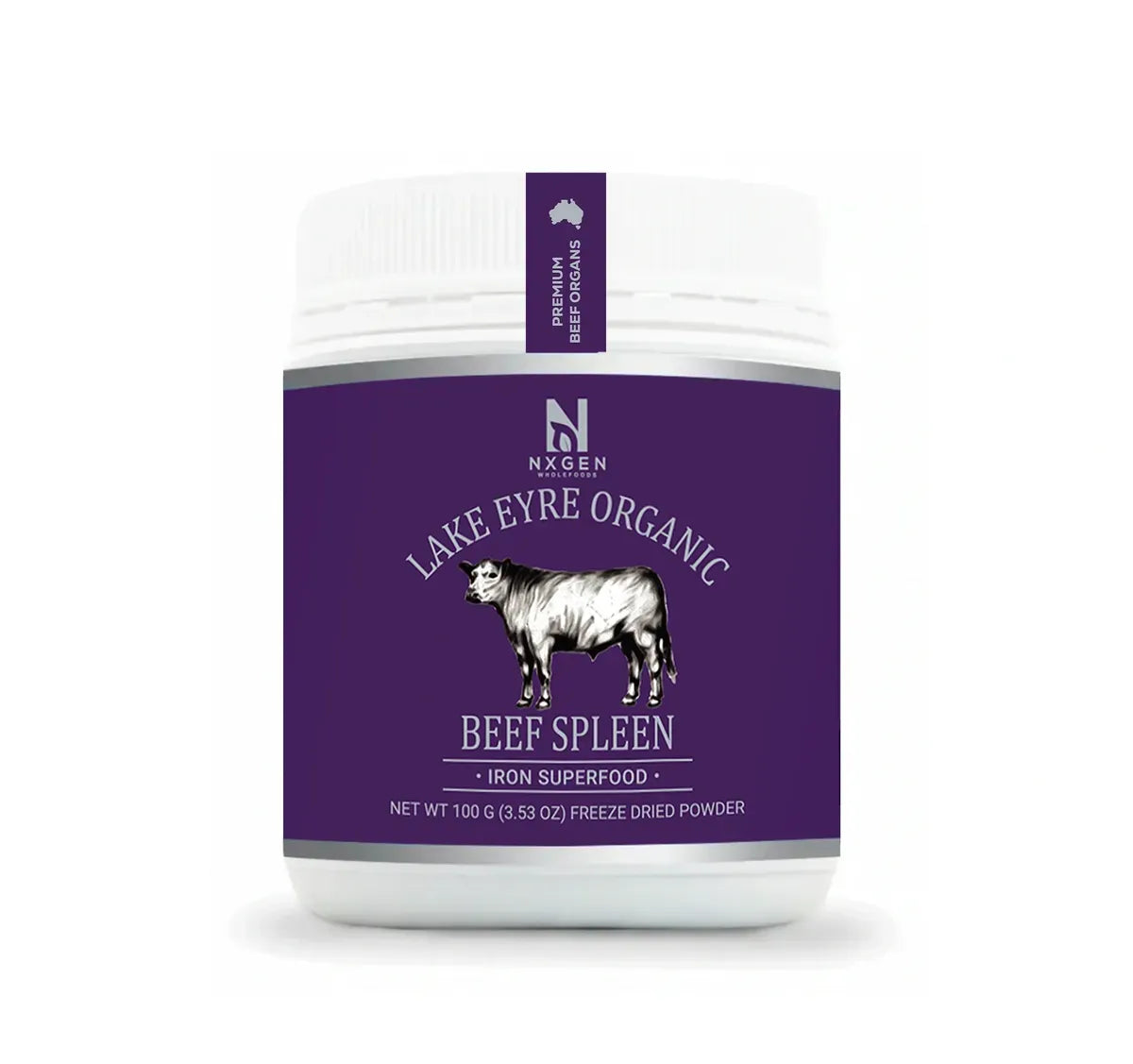 Organic Beef Spleen Powder - 100g by NXGEN Wholefoods, premium iron superfood for Carnivore and Low Carb diets.