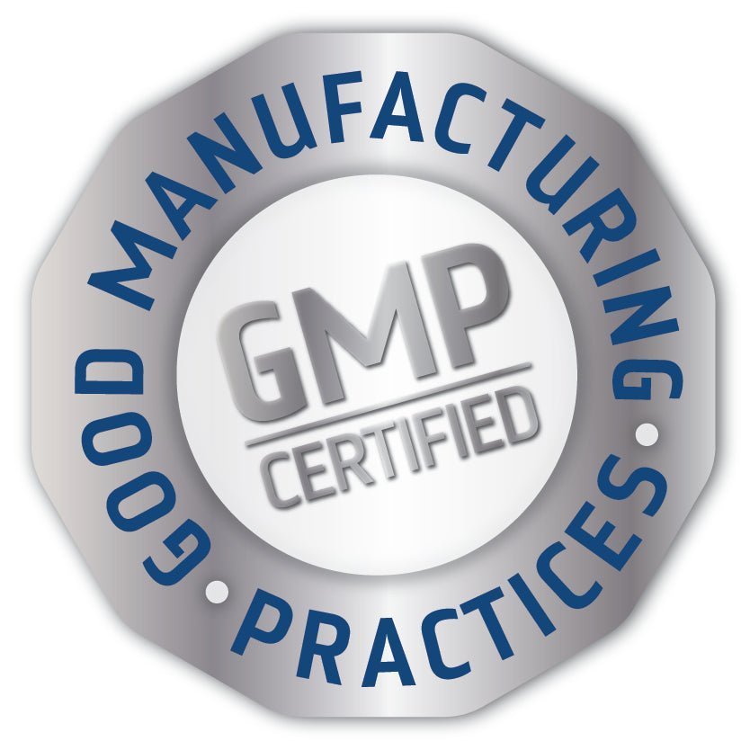 GMP certified seal representing quality standards for Ionic Magnesium - 400mg - 59ml by Trace Minerals in Electrolytes collection