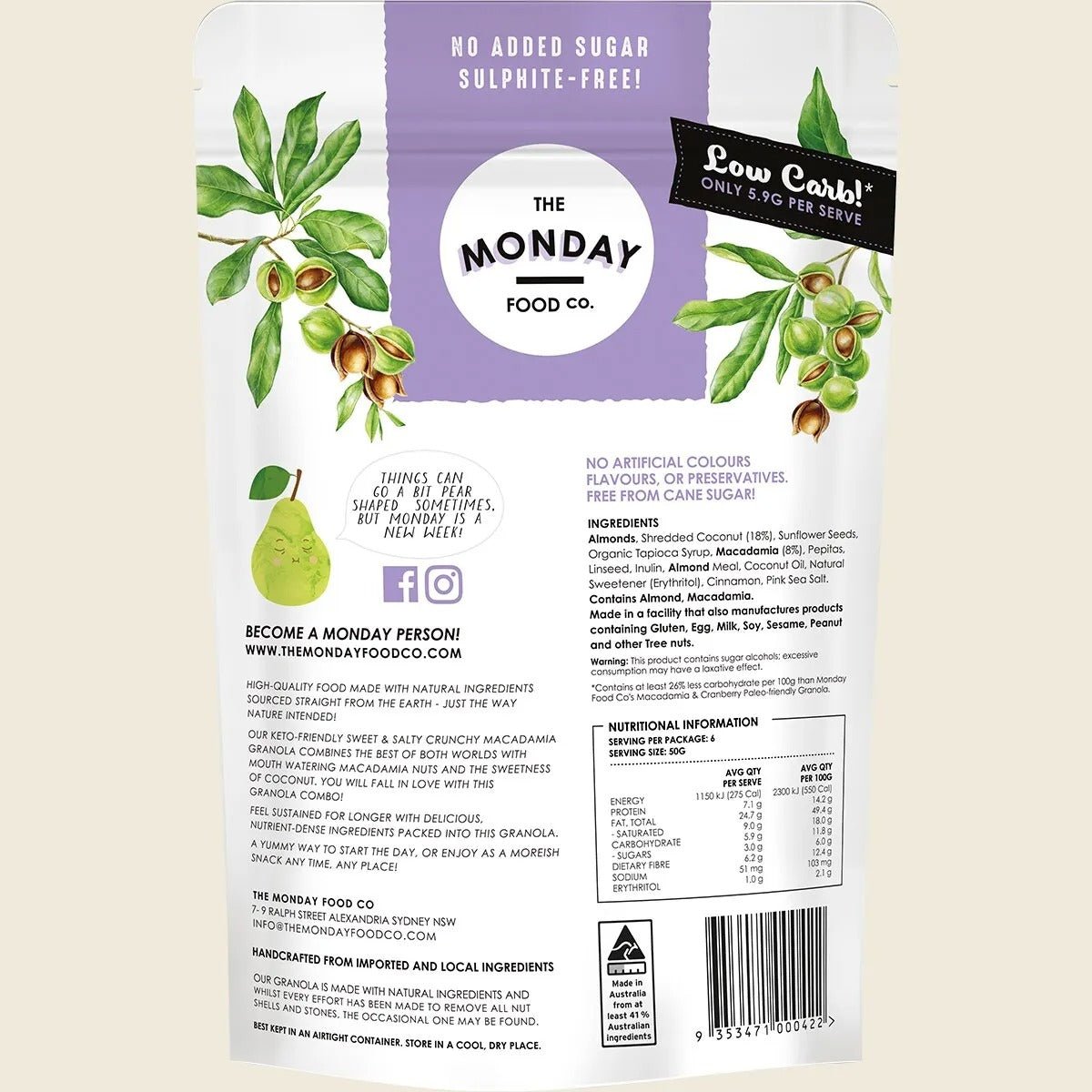 Keto Gourmet Granola - Sweet Crunchy Macadamia Clusters - 300g