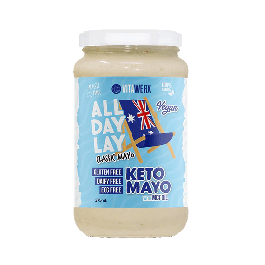 Keto Mayo - Classic - 375ml by Vitawerx, vegan mayo with MCT oil, gluten-free, dairy-free, and egg-free in clear jar