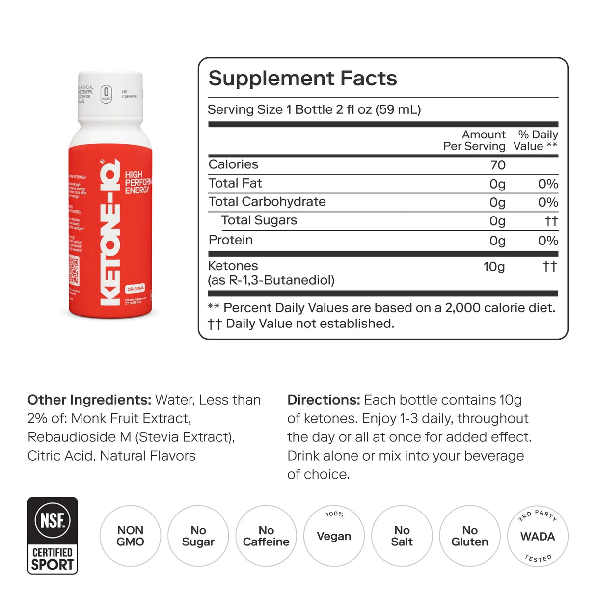 Ketone - IQ - Classic Shot - 6 x 59mL - Yo Keto