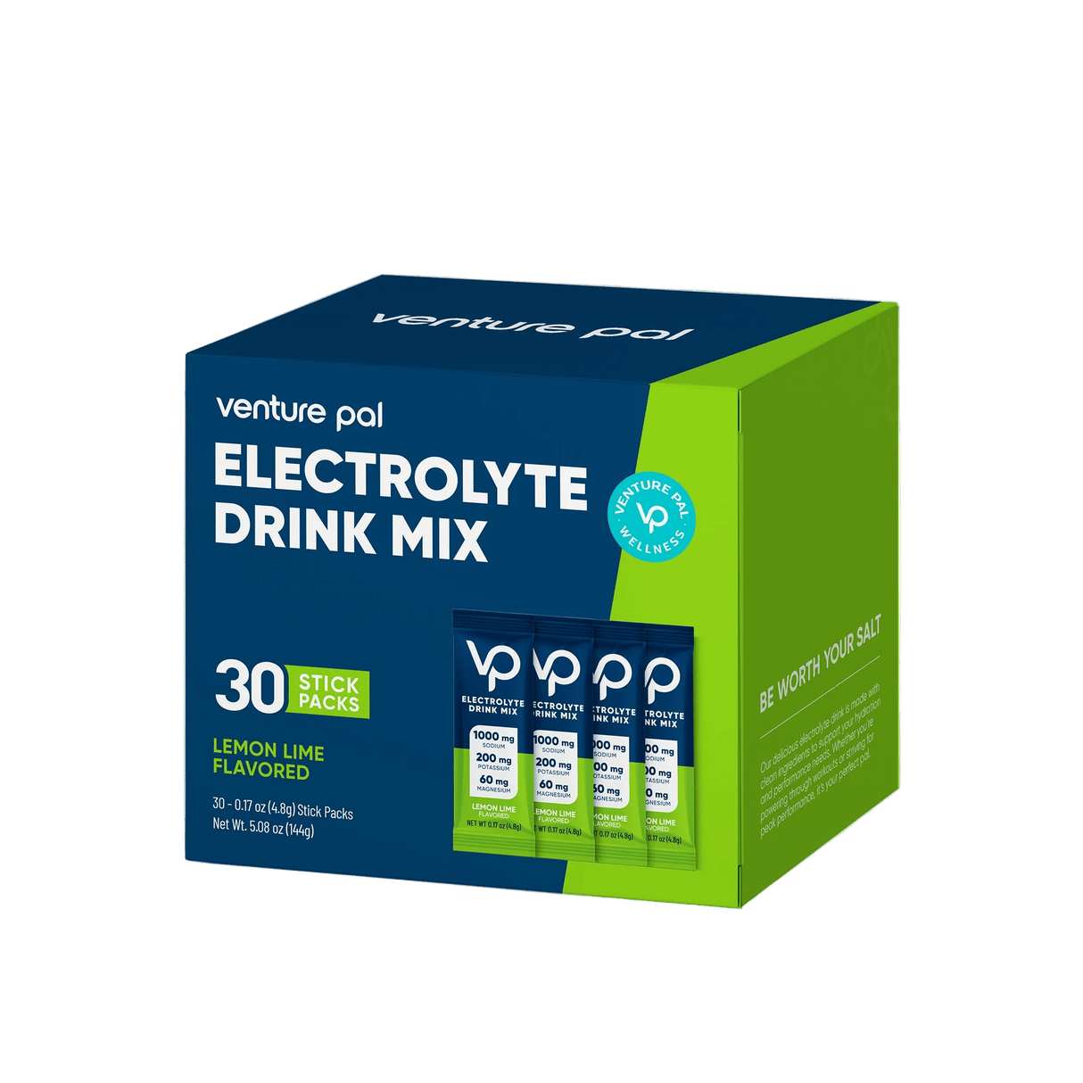 Venture Pal Lemon Lime Electrolyte Drink Mix - 30 Sticks box for hydration in Drinks, Electrolytes, Functional collections