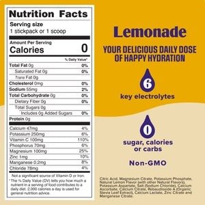 Lemonade Electrolyte Drink Mix - 90 Serves by Ultima Replenisher with 6 electrolytes, zero sugar, vegan, and functional drink.