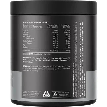 Leucine - 100% Pure L - Leucine Unflavoured - 200g - Yo Keto