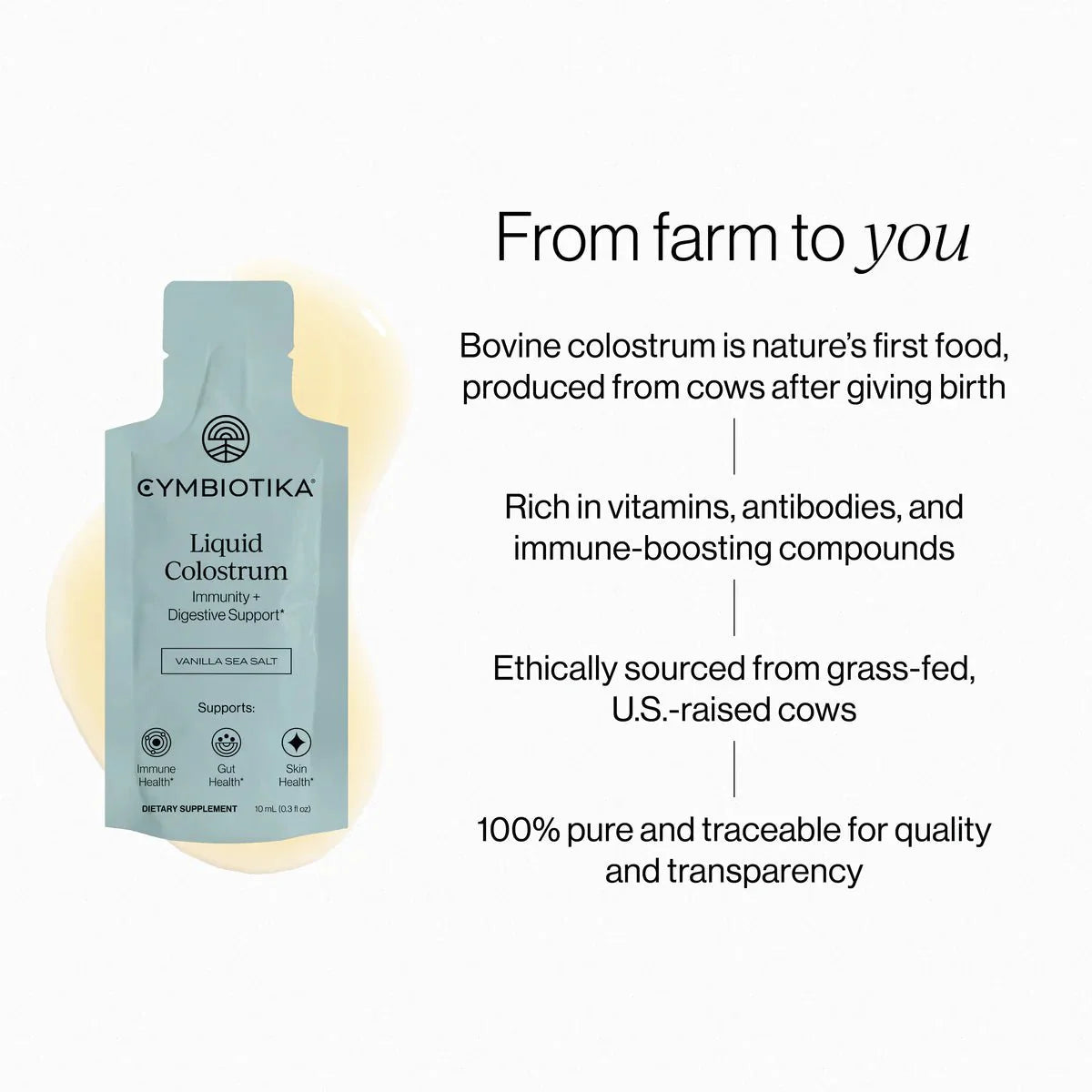 Liquid Colostrum - Vanilla Sea Salt - 26 Pouches - Sup Yo