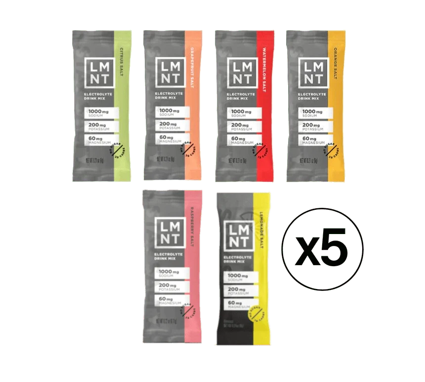 LMNT Big Fruity Pack - 30 Sticks by LMNT featuring five flavors of keto-friendly electrolyte drink mix with sodium, potassium, and magnesium.