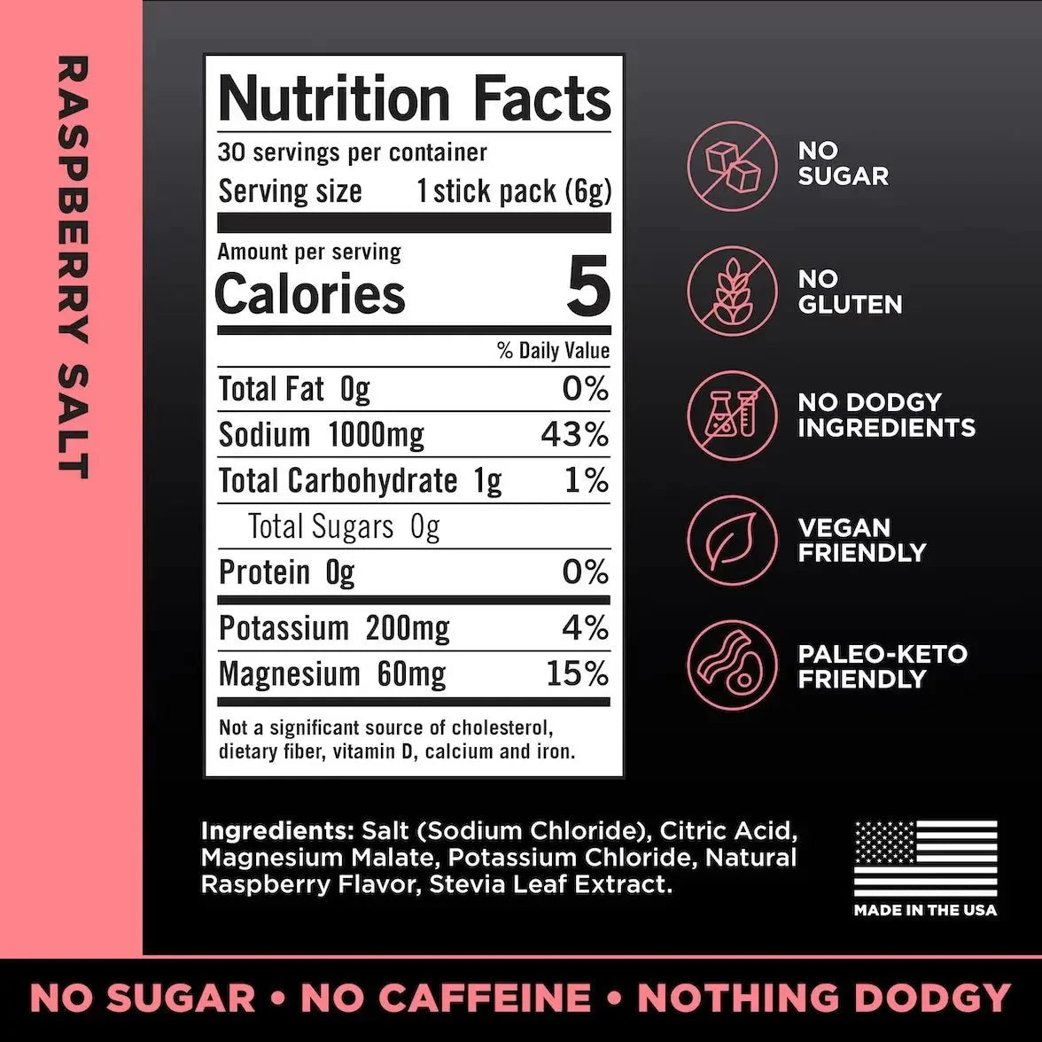 LMNT Raspberry Salt Electrolyte Mix - 30 Ct