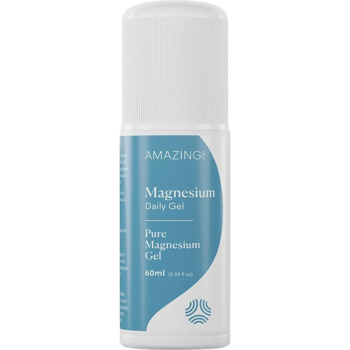 Magnesium Daily Gel - Pure Magnesium Gel - Roll-On 60ml by Amazing Oils with blue and white label design