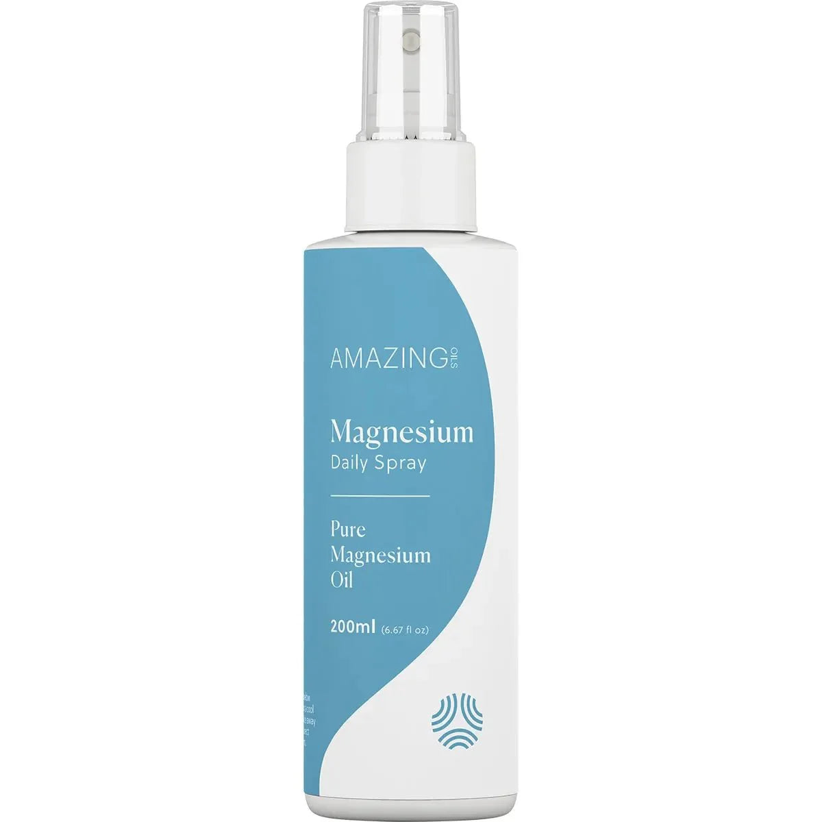 Magnesium Daily Spray - Pure Magnesium Oil - 200ml by Amazing Oils in blue and white spray bottle packaging