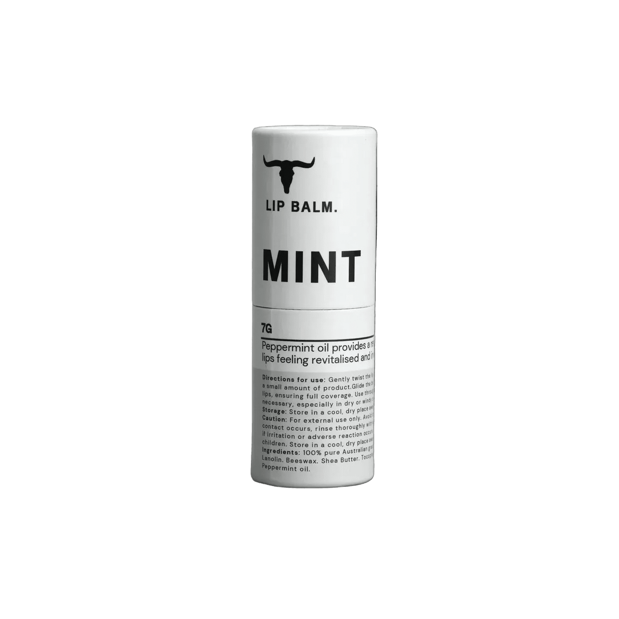 Mint Lip Balm - 7g by Bare Bones Beauty, hydrating lip care with peppermint oil from Body & Beauty collection.