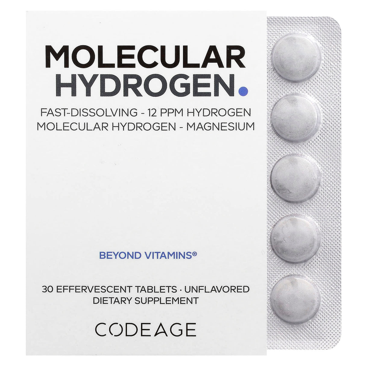 Molecular Hydrogen - Unflavored - 80 mg - 30 Tablets - Sup Yo