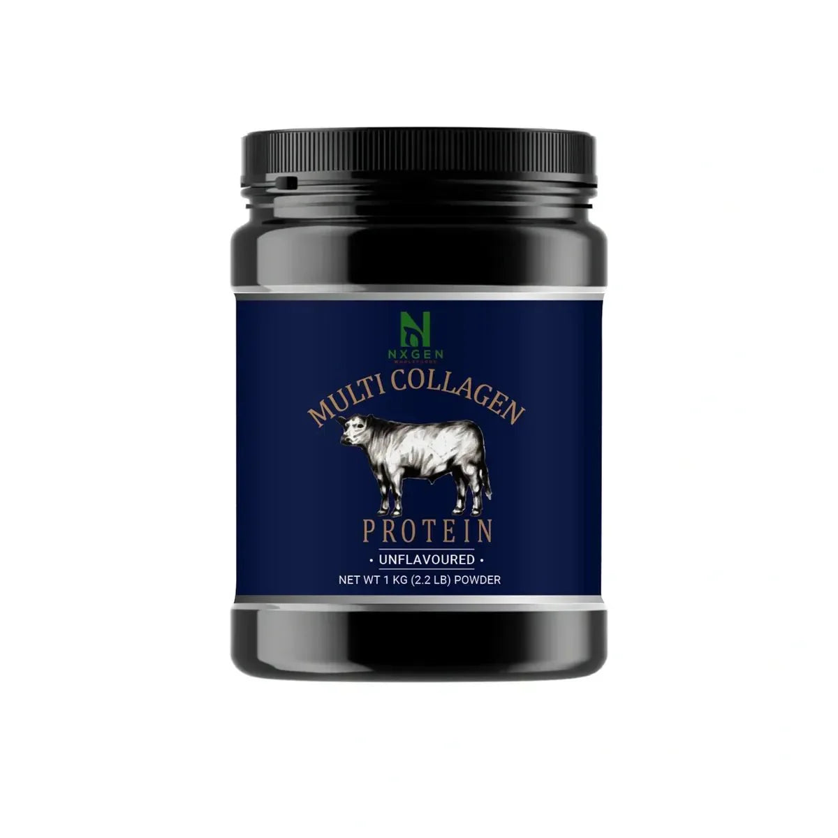 Multi Collagen Powder - 1kg in black container by NXGEN Wholefoods for Carnivore and Low Carb collections