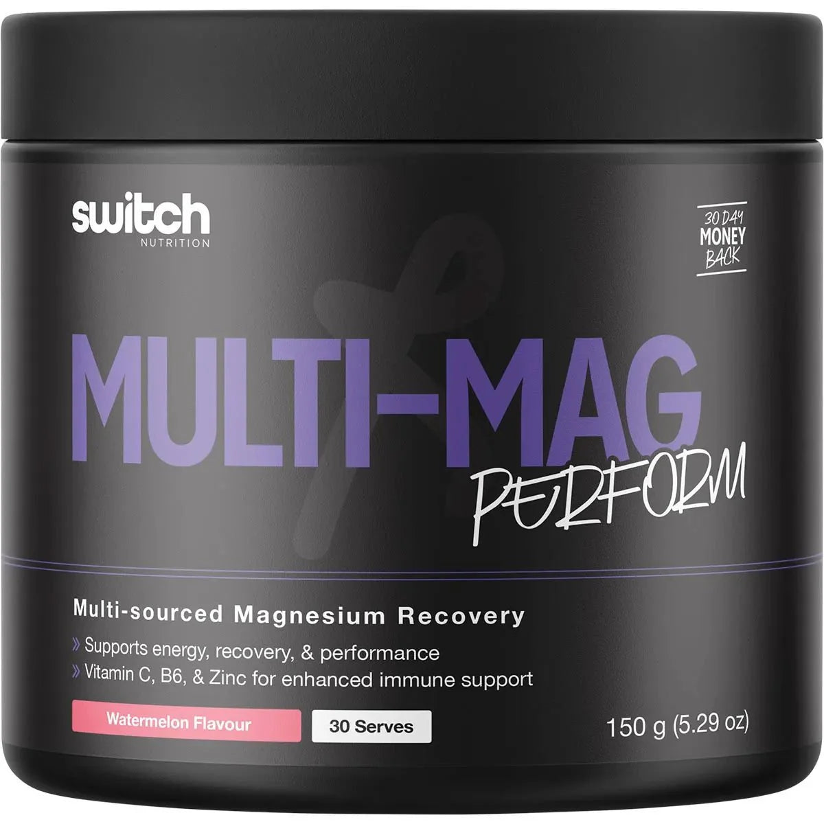 Multi-Mag Perform - Recovery - Watermelon - 150g by Switch Nutrition in black jar, part of New Arrivals and Low Carb collections