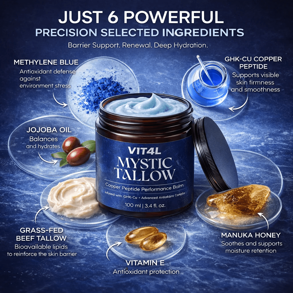 Mystic Tallow Balm - Blue Tansy - Methylene Blue and GHK-Cu Infused - 100ml