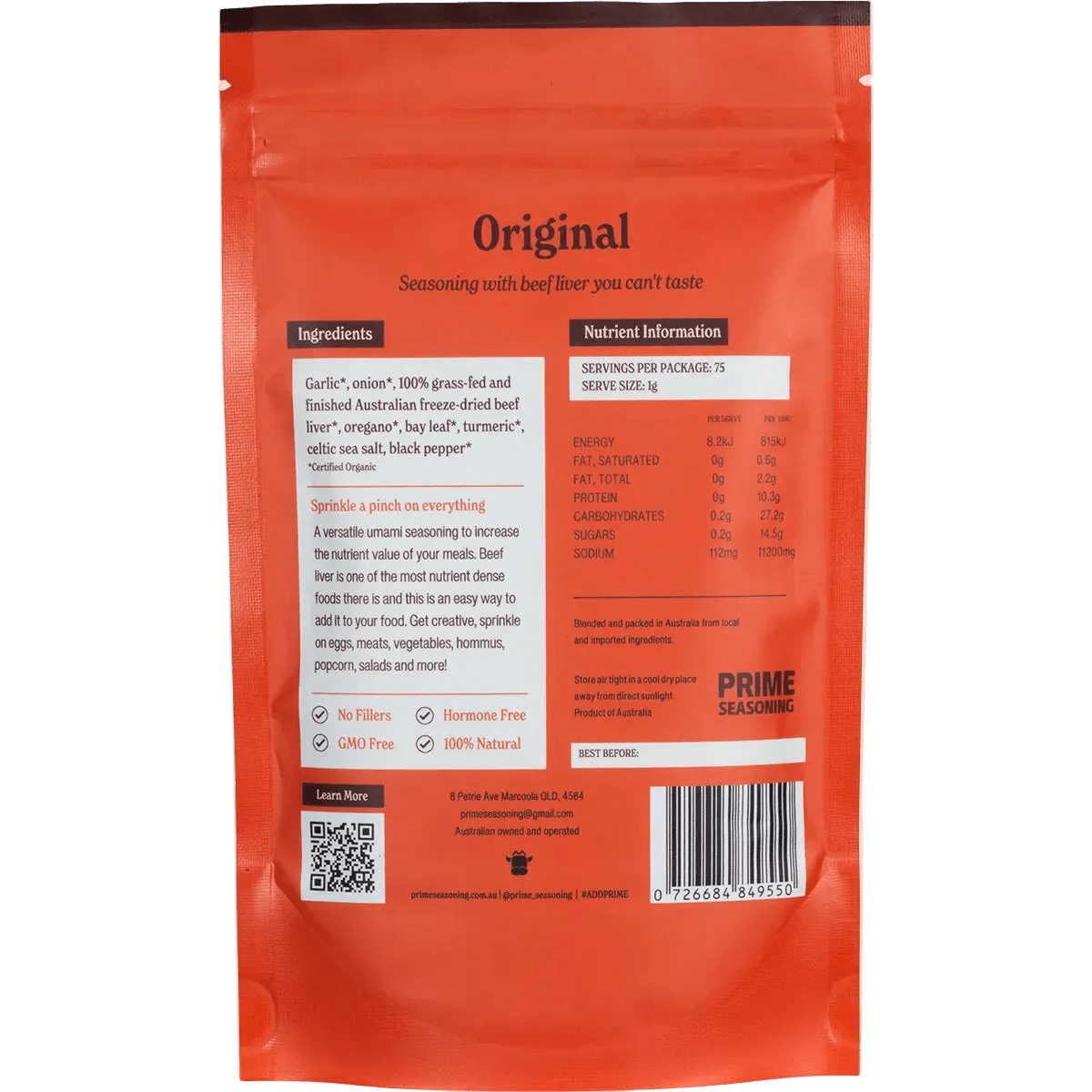 Organic Original Seasoning with Beef Liver - 75g