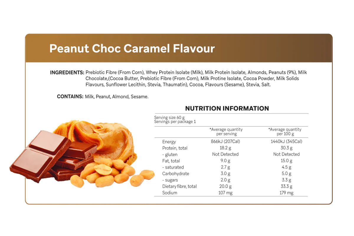 Peanut Choc Caramel Smart Protein Bar - Yo Keto
