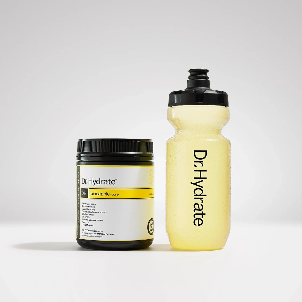 Pineapple Jar - 30 Serves by Dr. Hydrate with branded yellow drink mix and water bottle from Electrolytes collection