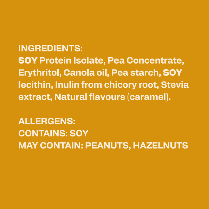 Ingredients and allergen information for Protein Cereal - Caramel Flavour - 250g by Low Carb Emporium.