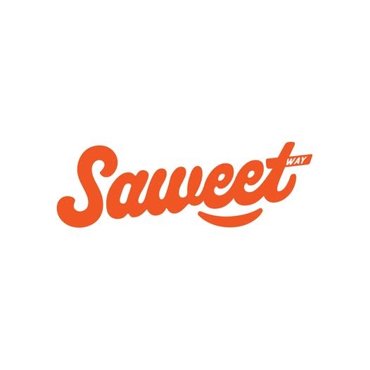 Saweet Way logo in bold orange script on white background for Pure Allulose Natural Sweetener Granules - 500g