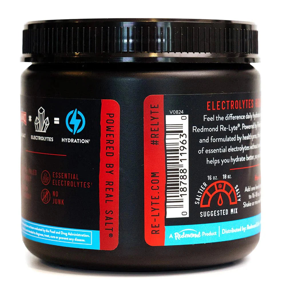 Re-Lyte Electrolyte Mix - Cran Apple - Tub - 60 Serves - Limited Edition in black container with red and blue labels by Re-Lyte