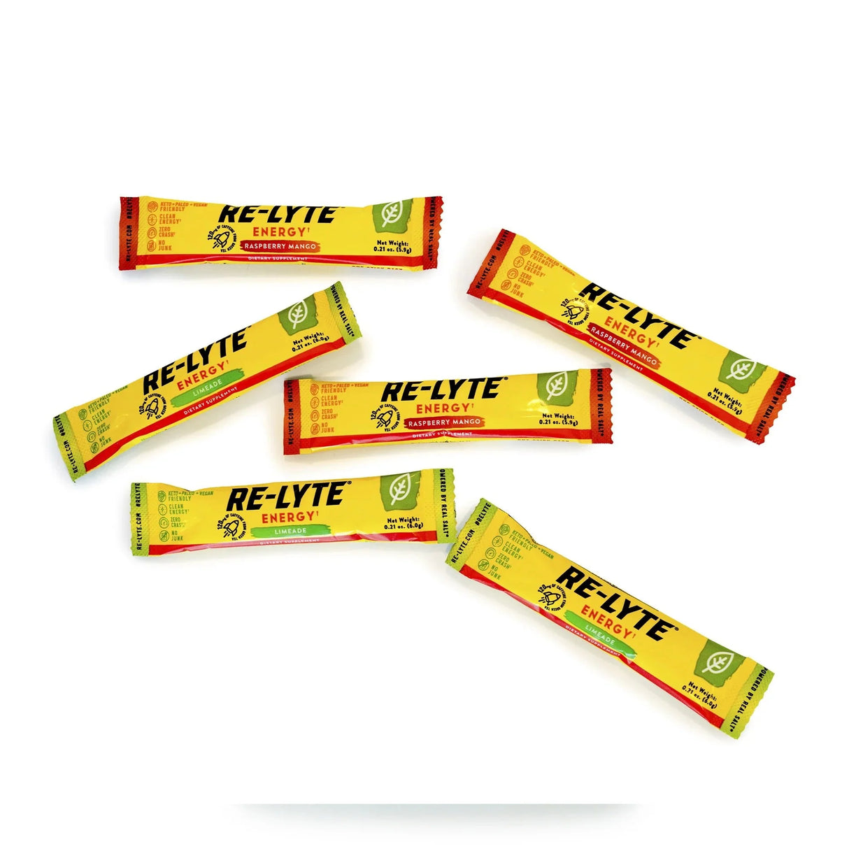 Re-Lyte Energy - Sample Pack - 6 sticks - Best Before 28 Feb 2026 from Re-Lyte, low carb electrolyte drink mix sticks.